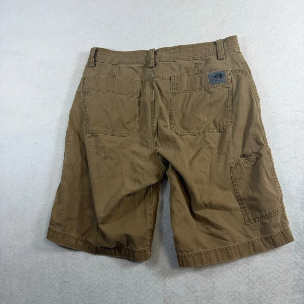 The North Face A5 Series Mens Brown Khaki Cotton Canvas Cargo Utility Shorts 36